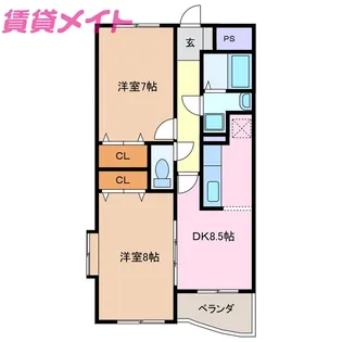 メゾンリュンヌ【2階】の間取り