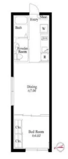 ルクレ高田馬場【1階】の間取り