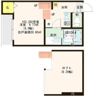 ハーモニーテラス中田【2階】の間取り