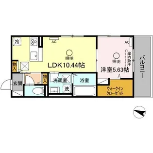 ビブロスポンテII【1階】の間取り