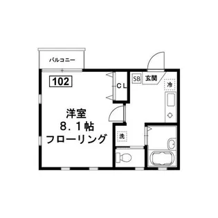 フラットK【1階】の間取り
