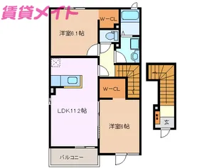 ローズハウス OZ【2階】の間取り