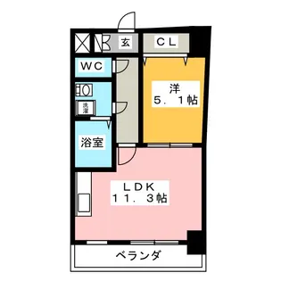 CLAIR HEIWA【5階】の間取り