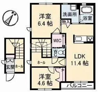 シャーメゾンELAN B棟【2階】の間取り