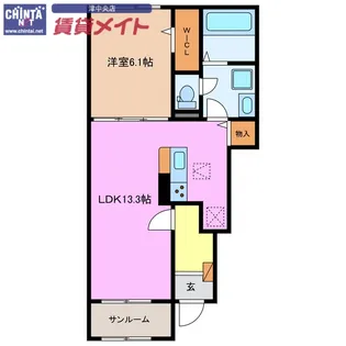 シェルト クレーテ津 B【1階】の間取り