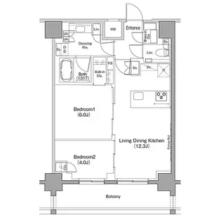 ザ・パークハビオ恵比寿プレイス【5階】の間取り