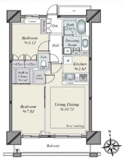 ベイクレストタワー【23階】の間取り
