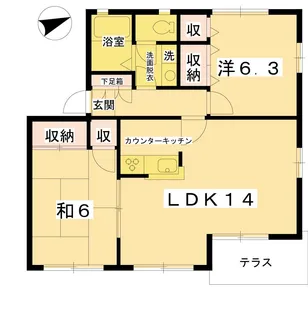 ディアス東野川【1階】の間取り