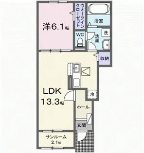 ラフィーネKIII【1階】の間取り