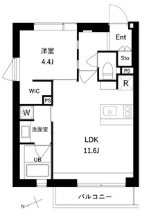 エスセナーリオ高輪【2階】の間取り