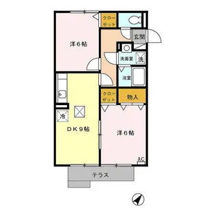シェルクレール A【1階】の間取り