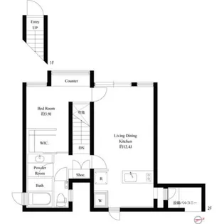スクエアコート早稲田【2階】の間取り
