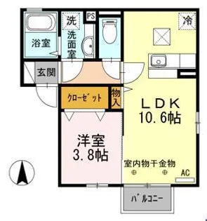 FLAT CIMA A【1階】の間取り