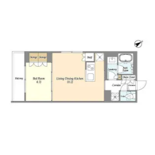 ウェルスクエアイズム恵比寿【3階】の間取り