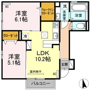 ヴェルツB【1階】の間取り