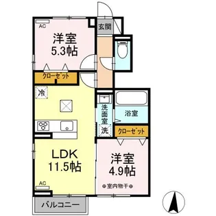 パークフラッツ桜木【1階】の間取り