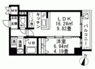 レジデンスフジミ【6階】の間取り