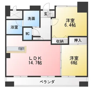 サン・フォレスト平島【6階】の間取り