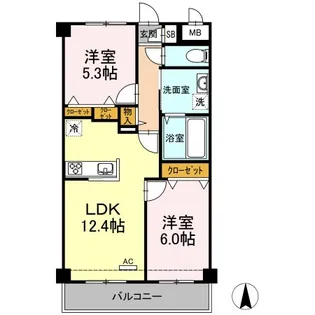 フローラル・コートII【2階】の間取り