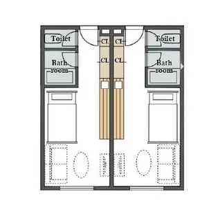リプロコミュニティープラザ新都心【2階】の間取り