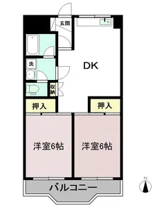 ニューハイツ春の木No2【1階】の間取り