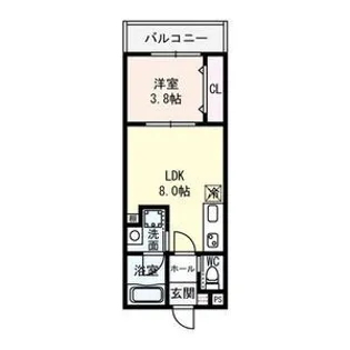 クレセント江坂【1階】の間取り