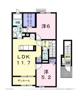 マウントックフェザント【2階】の間取り