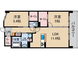 リビオ南千里丘【7階】の間取り