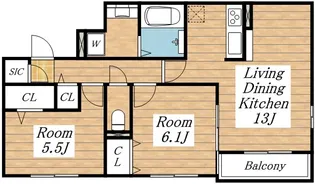 スリーズM【2階】の間取り
