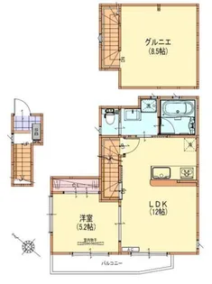 サンライズ烏山【2階】の間取り