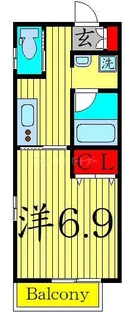 ボンシャンス六町【1階】の間取り