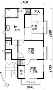 サウスハイツ【1階】の間取り