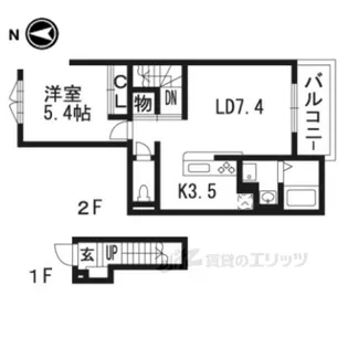ボヌール・シャンブル2【2階】の間取り