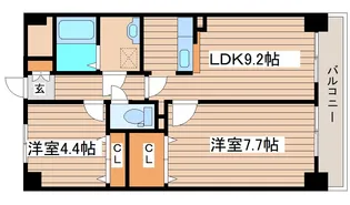 プラーナ泉中央【8階】の間取り