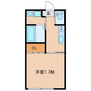 ビエナしんぐう【1階】の間取り