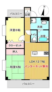 カーサ・エクセリーヌ田上【4階】の間取り