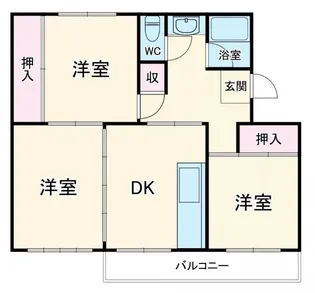 第二あやめ台団地6号棟【4階】の間取り