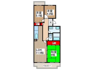 コーポレート与野本町21号棟【1階】の間取り