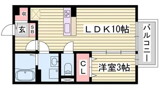 ジュネス谷川【1階】の間取り