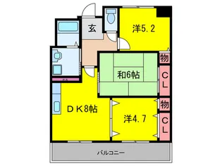 サンリットステージ出戸【6階】の間取り