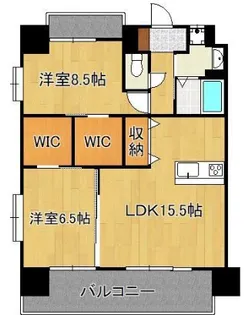 アクシオ北九州【14階】の間取り