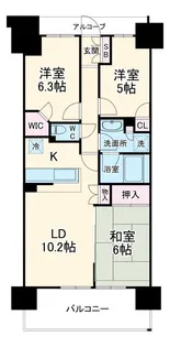 グランマークス東松戸【13階】の間取り