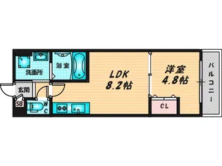ロイヤルハイツ俊徳道【1階】の間取り