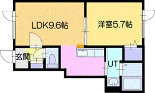 レトアHonor野幌【1階】の間取り