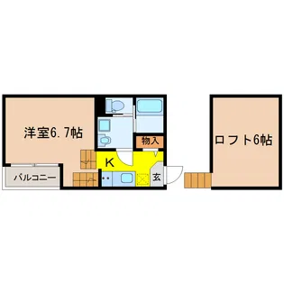 アルカンジュ三百人町【2階】の間取り
