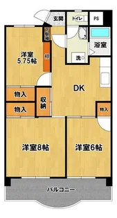 ロイヤルコーポヨコタ【2階】の間取り