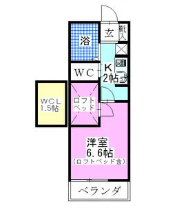 レオパレスエルムトゥプ【1階】の間取り