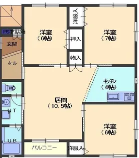いちいハイムIII【2階】の間取り