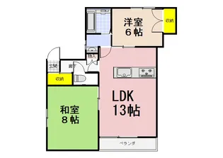 ウエストロードびわぶち【2階】の間取り