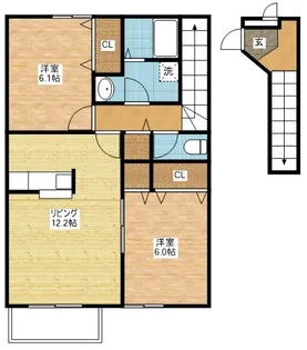 メゾン・ド・サンパティーク【2階】の間取り